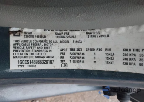 2006 Chevrolet Colorado Ls from USA, damaged, VIN 1GCCS148968328167